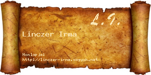 Linczer Irma névjegykártya