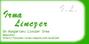 irma linczer business card